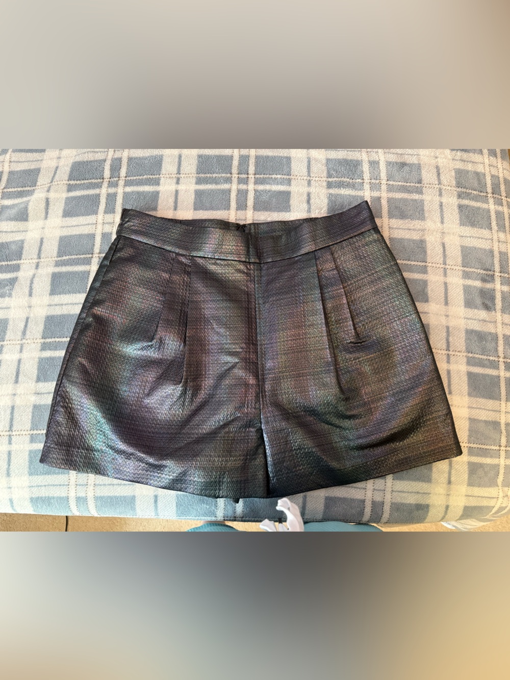 Anthropology Hutch Iridescent Black Pleated Shorts